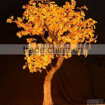 Building decoration artificial maple leaf outdoor lighted trees