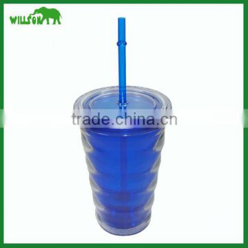 2016 new style double wall tumbler with straw