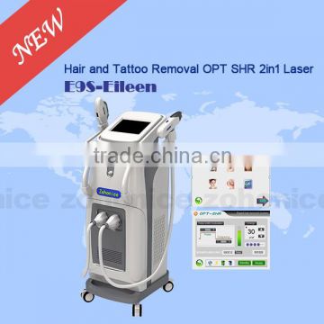 E9S Multifunction machine IPL RF Nd yag laser tattoo removal/pigment removal