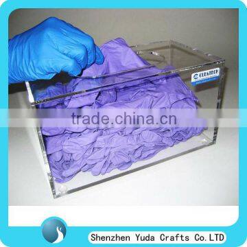 wholesale cheap acrylic disposable glove box plexiglass glove dispenser