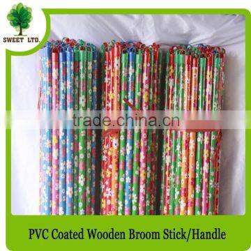 Cleaning Tools Mops Handle Colorful Fower Design Wood Broom Stick photo-3