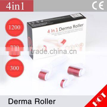 Home using face and body 4 in 1 dermaroller with 1200 roller,720 roller,300 roller-L013C