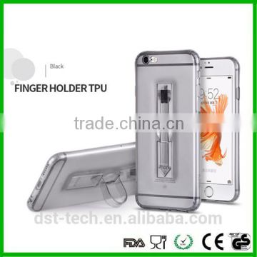 TPU Transparent Invisible Finger Ring Stand Back Cover Mobile Phone