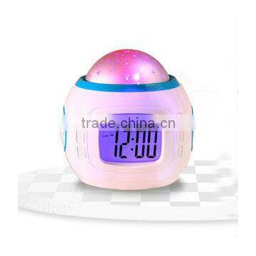 pretty decorative star projecting alarm clock ,led light fairy star projection alarm clcok