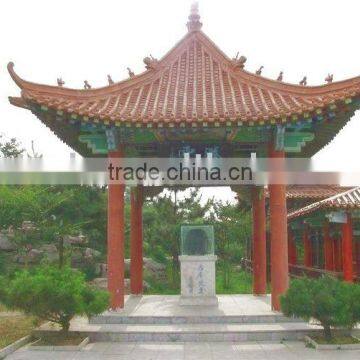 Garden pavilion with Chinese antique roof tiles