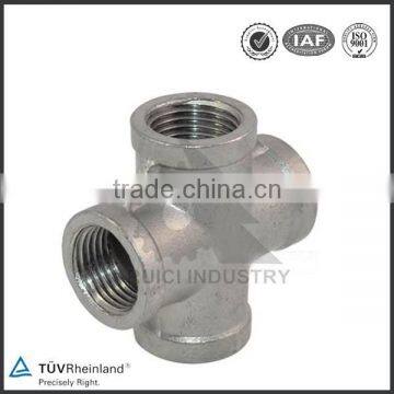 Carbon steel Female Cross Coupling Connector 4 way pipe fitting