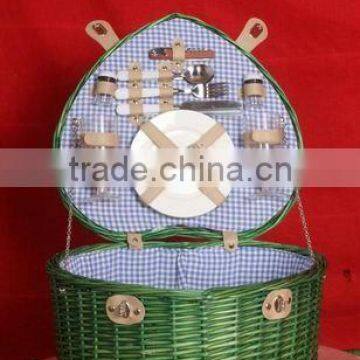 willow heart-shaped picnic basket