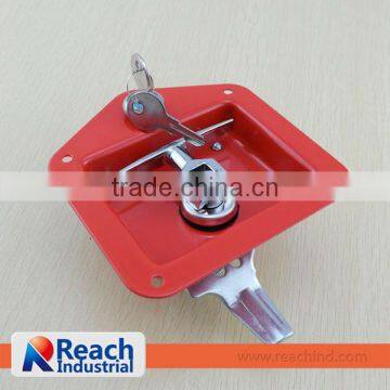Key-locking Recessed Folding T Handle Lock With Red Powder Coating photo-2