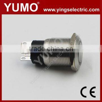 Hot Sale LA19AJS ROHS 19mm Flat Round With Ring LED IP65 Momentary Alternate Pin Terminal 5A/250VAC 5 Pin Push Button Switch photo-3