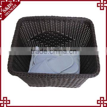 S&D Good Quality Plastic Artificial Rattan Large Size Weaving Storage Laundry Basket photo-4