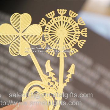 Chemical etching brass bookmarks from China etching process factory