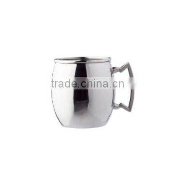 SS Mule Cup,barrel shaped stainless steel beer mug , custom logo etched ideal for promotion