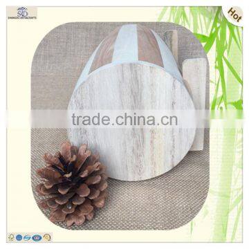 Sale Cheap Small Decorative Poplar Chinaberry Wooden Saving Barrels photo-3