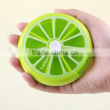 cy273 Health Care Medicine Pill Box lemon Shaped Sort Vitamin 7 Day Weekly Holder Tablet Storage Case Container Cases Travel