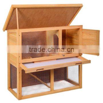 Small Wooden Animal House 2-Story Rabbit Hutch Poultry Cage photo-3