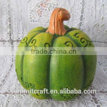 Custom hand carved creative green pumpkin halloween item in stock