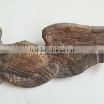 Antique Wooden Carving Eagle Wall Relief Decoration photo-3