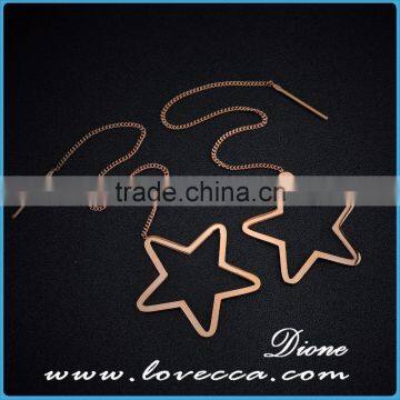 Latest Earring Designs Ear Line Long Chain Line Earrings Stainless Steel photo-4