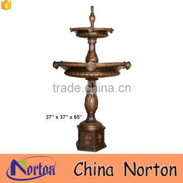 Tiered bronze water fountain outdoor decorative with roses NTBF-M324A