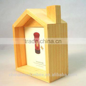 Refined Small House Shape Wooden Photo Frame photo-4