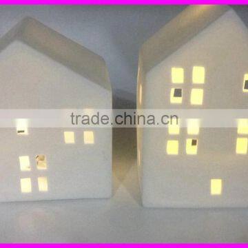 New Product 2016 Christmas Decoration Ceramic LED Light House Wholesale photo-3