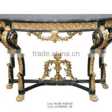 Living Room Furniture Set Classical Marble Top Console Table With Framed Mirror photo-2