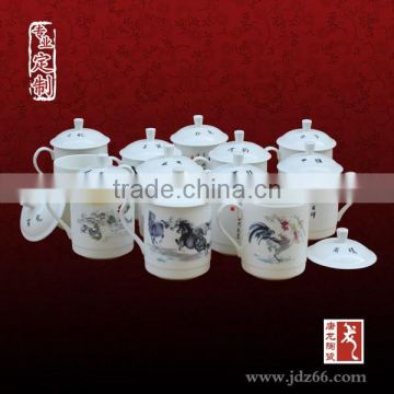 Company custom design high quality ceramic half cup made in China