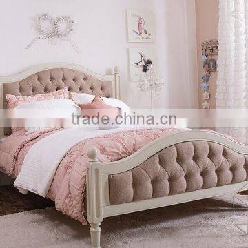 Princess Wonderland Luxury European Style Solid Wood Tufted Bed With Pure White Poster and Canopy BF11-02274e photo-6