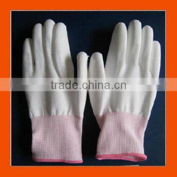 Nylon Knitted Lint Free PU Gloves