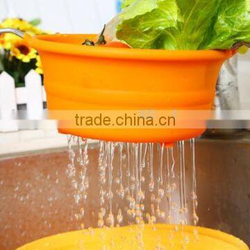 Kitchen Tools Strainers and Colanders Collapsible Silicone Colander photo-2