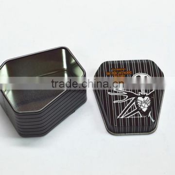 Irregular hexagon shaped tin box