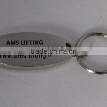 Zinc Alloy Oval Ellipse Keychain Key Ring photo-2