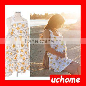 UCHOME OEM Outdoor Colored Light Flower Printed Musilin Breathable And Light Weight Baby Feeder Udder Cover photo-5