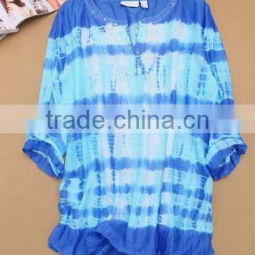 Women's Tie Dye Blouse & Top , Women's Beads Neck Blouse photo-3