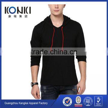 OEM service plain no brand t-shirt with hood wholesale china