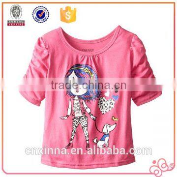 Customized Cute Printed Little Girls' short Sleeve T-shirt