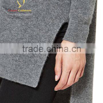 Korean Fashion Women Grey Deep V Neck Cashmere Cardigan photo-3