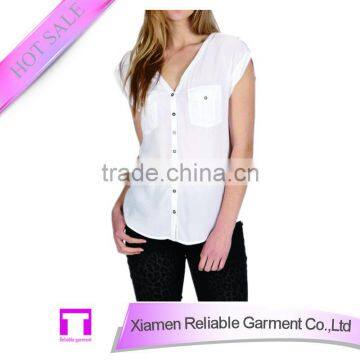Cheap Women Fashion Deep Neck Blouse