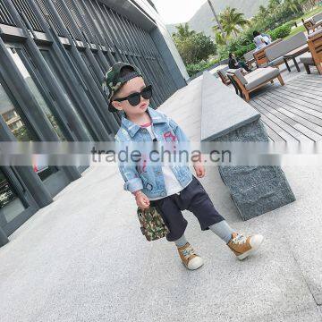 S15989A Hot Autumn Children Hole Denim Jacket Children Coat photo-3
