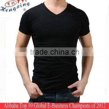 Handsome men new style plain bulk black t shirts