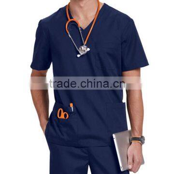 Unisex V-Neck Medical Scrub Top With Multi Pockets photo-3