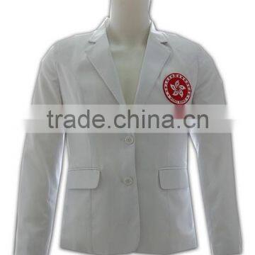 Tailor-made Festival Short Sleeve Low MOQ Brand New Design Business Suit Womens With Embroidery Logo photo-2