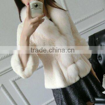 Winter New Style Fur Coat With Fox Fur Trim For Women