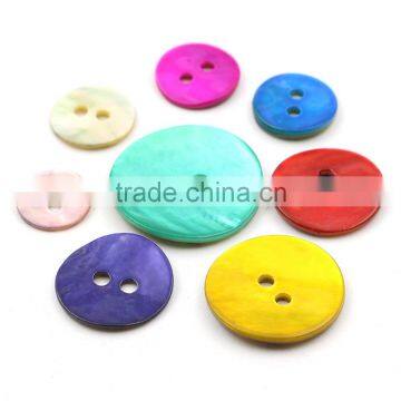 High Quality Colorful 2-Holes 100pcs/Bag Round Natural shell Button Mother of Pearl Buttons