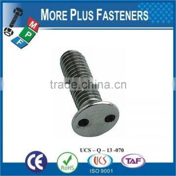Made in Taiwan Countersunk Head Flat Head Stainless Steel Countersunk Head 2 Holes Snake Eye Security Screw photo-2