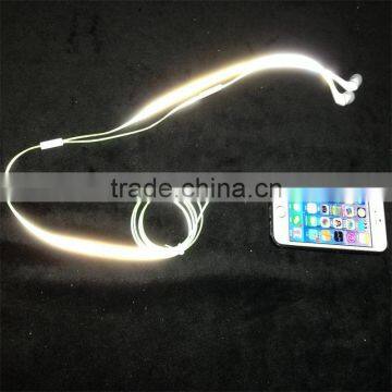 fashionable headphones glow in the dark / reflective glowing cable earphone