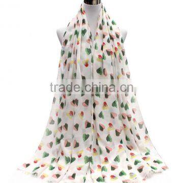 China Factory Heart Print Scarf Women Hijab