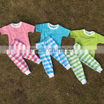 Wholesale baby girl and boy Easter day pajamas sets child benifun kids wear firm boutique easter stripe pajamas