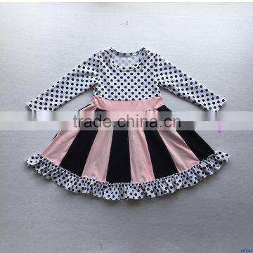 2017 boutique baby girls dresses children soft cotton spring clothes kids dancing dress autumn clothes with ruffles