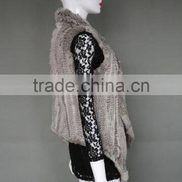 Fashion Ladies Knit Fur Vest/ Spring Outwear Coat With Fine Workmanship photo-3